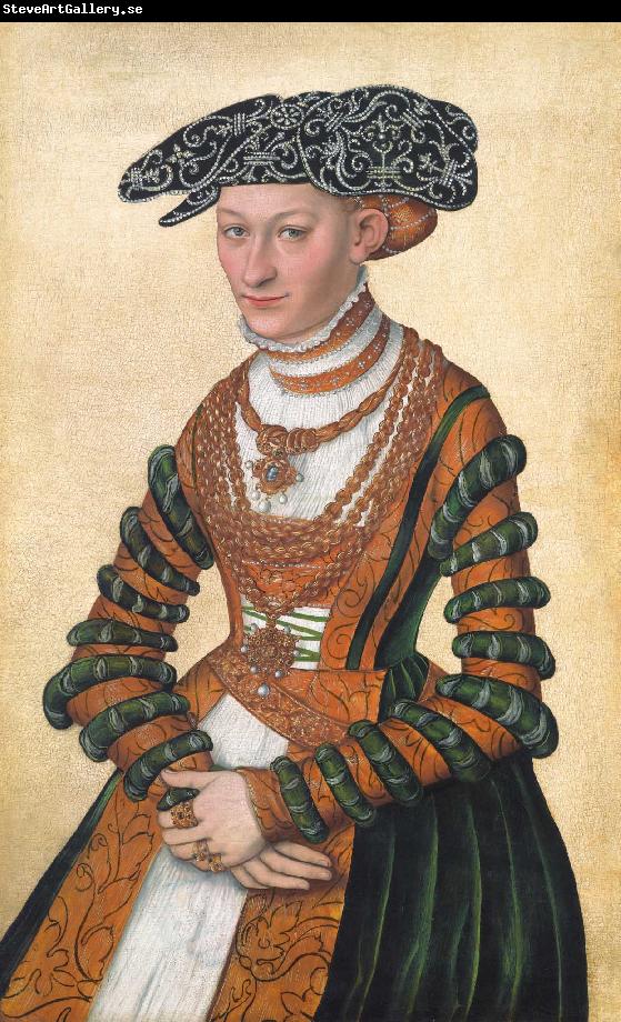 Lorens Pasch the Younger A Lady in a green velvet and orange dress and a pearl